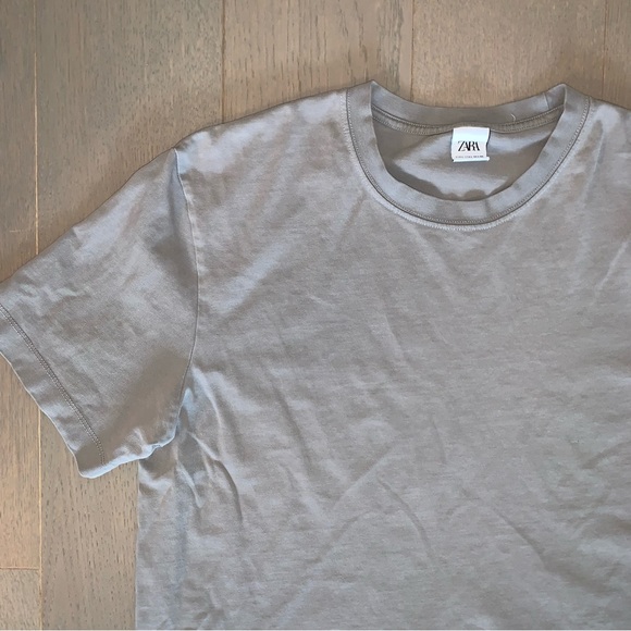 Zara Grey Short Sleeve Heavyweight T-Shirt - Picture 2 of 5